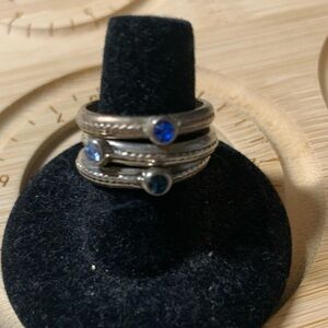 3 Rings With Blue Stones